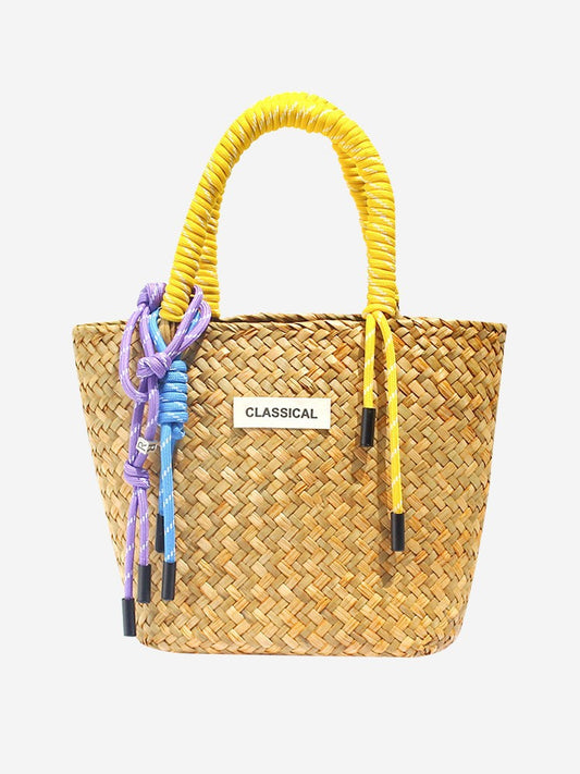 Handmade Straw Woven Summer Beach Tote Bag