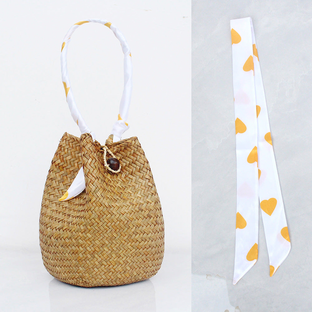 Handmade Straw Woven Summer Beach Tote Bag