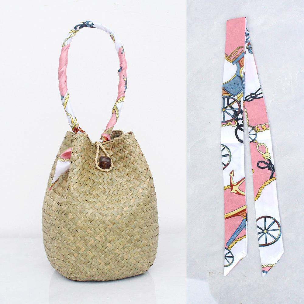 Handmade Straw Woven Summer Beach Tote Bag