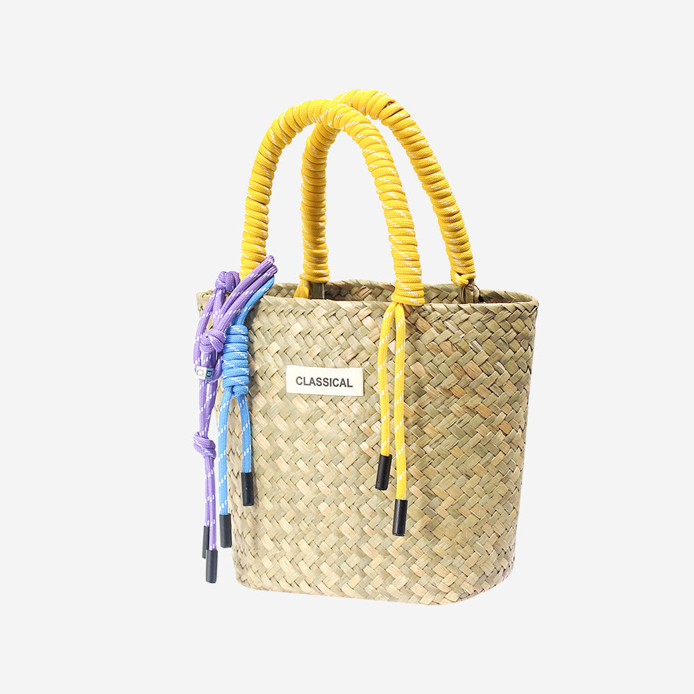 Handmade Straw Woven Summer Beach Tote Bag