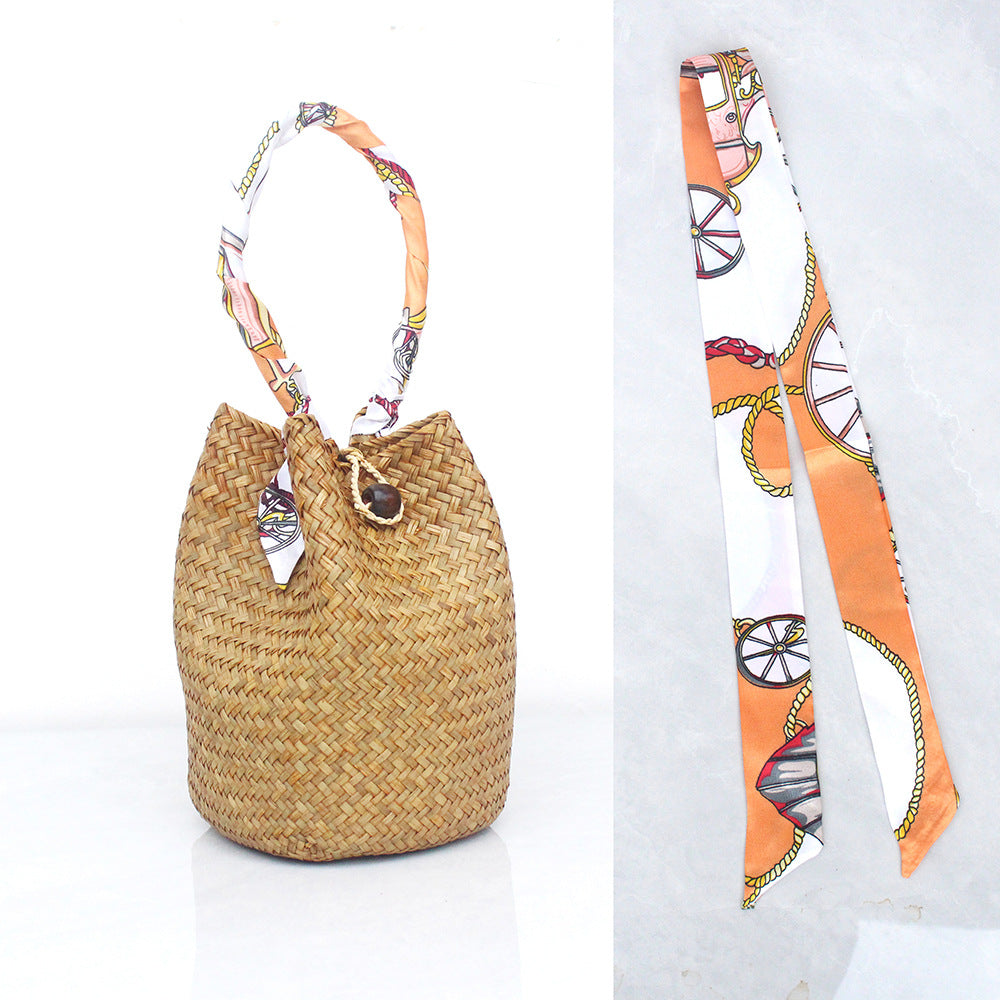 Handmade Straw Woven Summer Beach Tote Bag