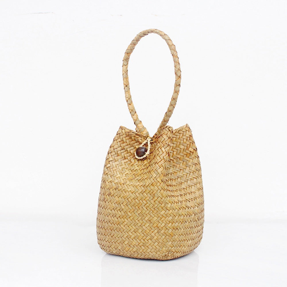 Handmade Straw Woven Summer Beach Tote Bag