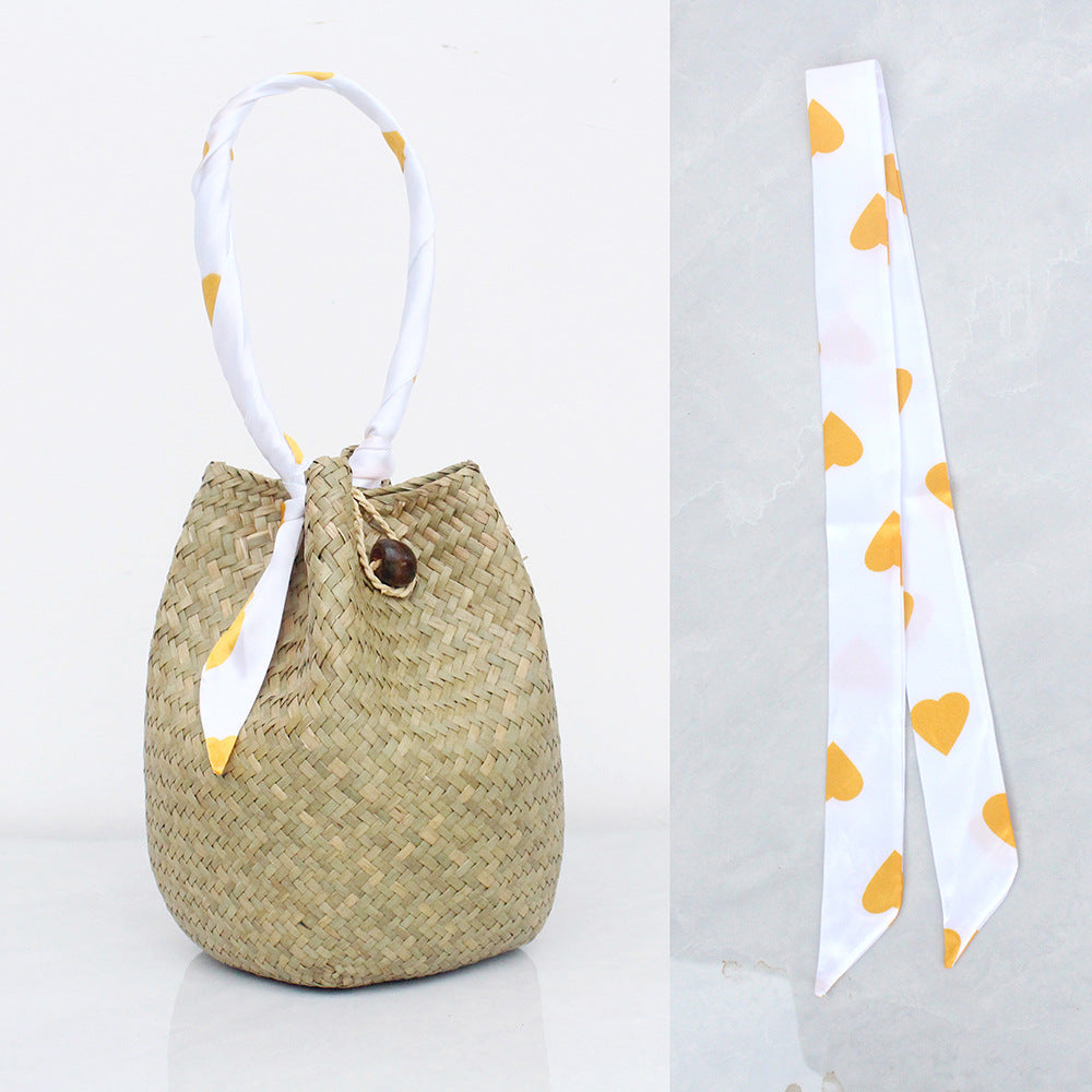 Handmade Straw Woven Summer Beach Tote Bag
