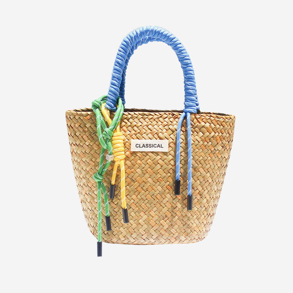 Handmade Straw Woven Summer Beach Tote Bag