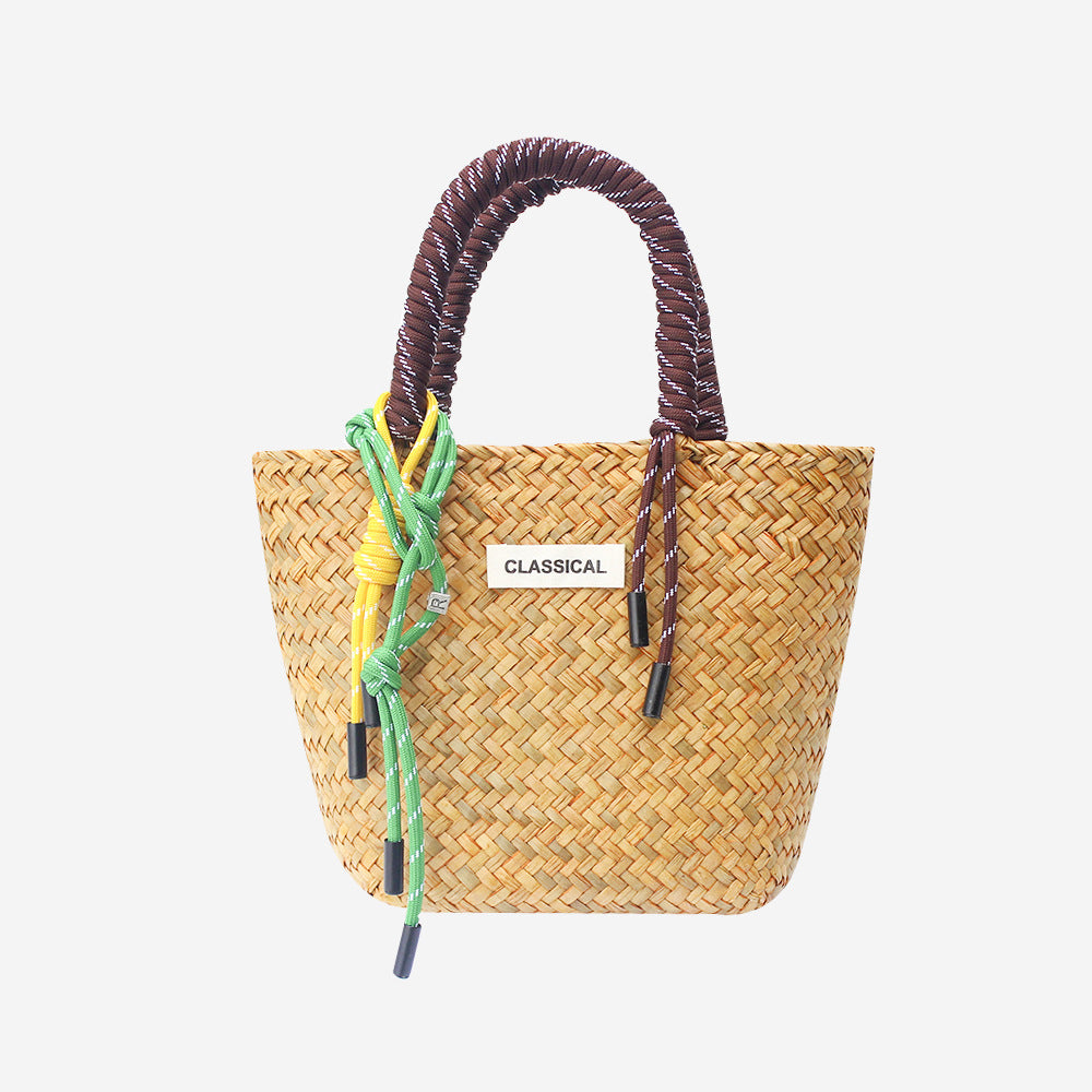 Handmade Straw Woven Summer Beach Tote Bag