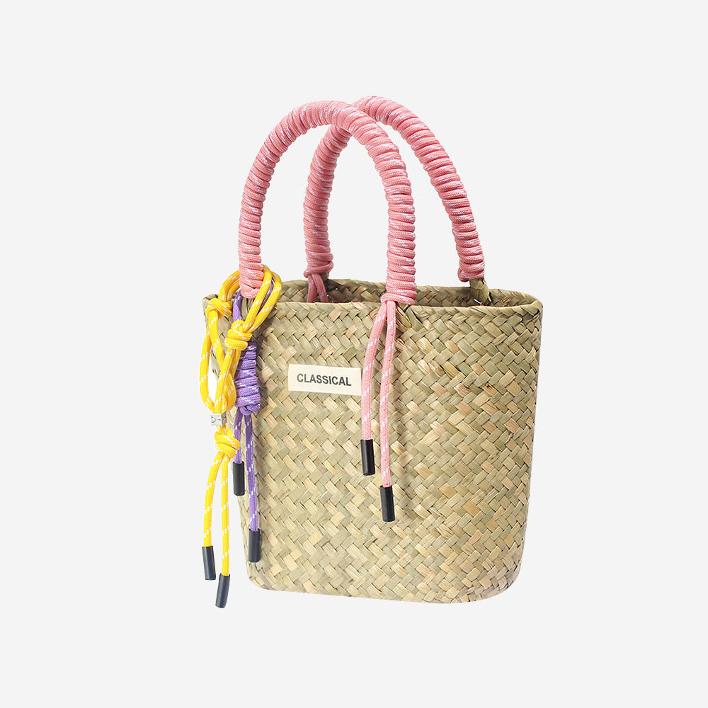 Handmade Straw Woven Summer Beach Tote Bag