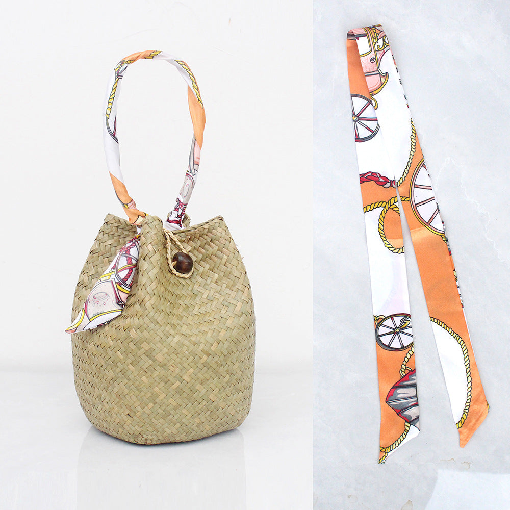 Handmade Straw Woven Summer Beach Tote Bag